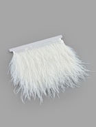 Перья страуса декоративные, на ленте, 8-10 см, 5±0.5 м, белые - Фото 2