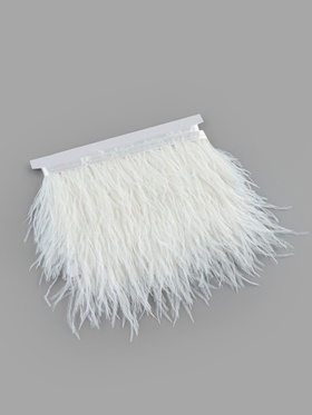 Перья страуса декоративные, на ленте, 8-10 см, 5±0.5 м, белые