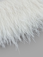 Перья страуса декоративные, на ленте, 8-10 см, 5±0.5 м, белые - Фото 3