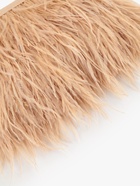 Перья страуса декоративные, на ленте, 8-10 см, 5±0.5 м, бежевые - Фото 3