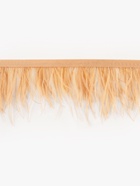 Перья страуса декоративные, на ленте, 8-10 см, 5±0.5 м, бежевые - Фото 4