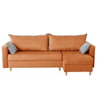 Угловой диван «Венеция», механизм еврокнижка, угол универсальный, велюр, цвет оранжевый - Фото 1
