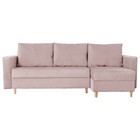 Угловой диван «Ванкувер», механизм еврокнижка, угол универсальный, велюр, цвет бежевый - Фото 1