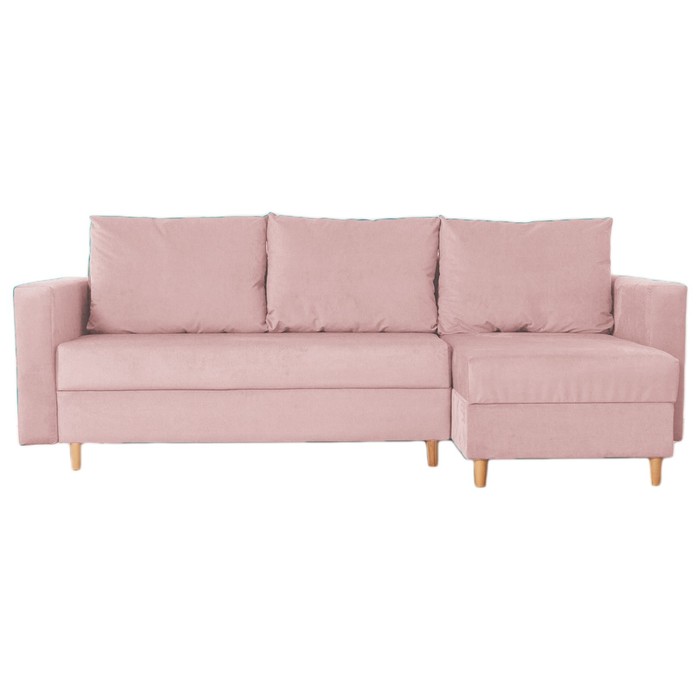 Угловой диван «Ванкувер», механизм еврокнижка, угол универсальный, велюр, цвет пыльная роза - Фото 1