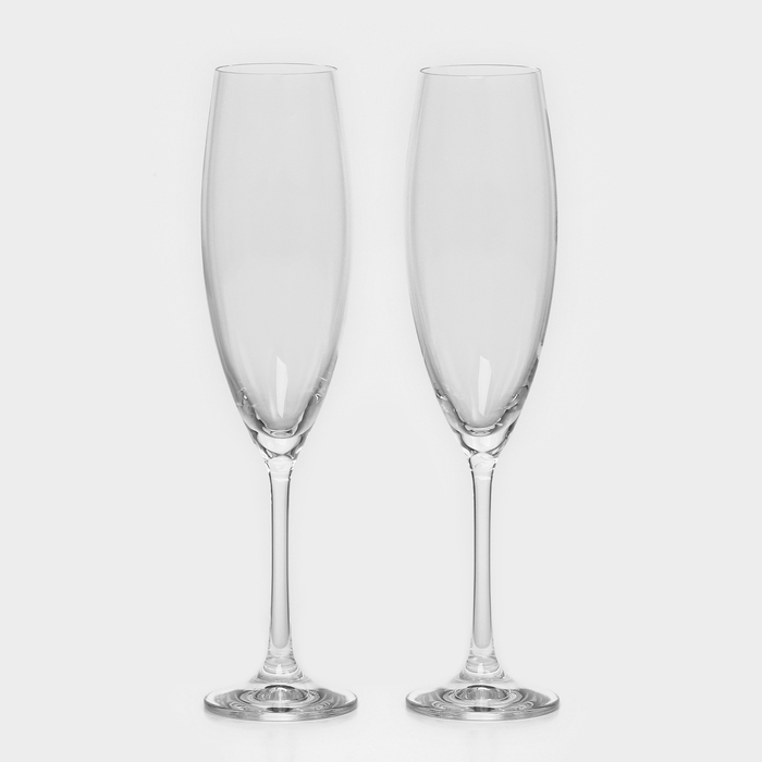 Набор бокалов для шампанского «София», 2 шт, 230 мл, хрустальное стекло - Фото 1