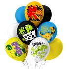 Шар воздушный латексный 12" «Динозаврики» 5 дизайнов, набор 25 шт. МИКС - фото 52162569