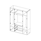 Шкаф четырехстворчатый «Мечта», с зеркалом, 1600×510×2108 мм, белый/крафт золотой - Фото 3