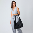 Сумка - мешок женская на молнии, 39×11×27 см, чёрная - Фото 7