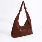 Сумка - мешок женская на молнии, 39×11×27 см, коричневая - Фото 4