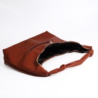 Сумка - мешок женская на молнии, 39×11×27 см, коричневая - Фото 7