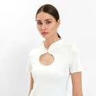 Футболка женская с вырезом MINAKU SLIM FIT: цвет экрю, р-р 40 - Фото 2