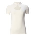 Футболка женская с вырезом MINAKU SLIM FIT: цвет экрю, р-р 40 - Фото 5