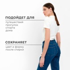 Футболка женская с вырезом MINAKU SLIM FIT: цвет экрю, р-р 44 - Фото 10