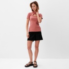 Футболка женская с вырезом MINAKU SLIM FIT: цвет пыльная роза, р-р 44 - Фото 4