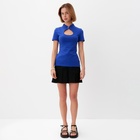 Футболка женская с вырезом MINAKU SLIM FIT: цвет синий, р-р 42 - Фото 2