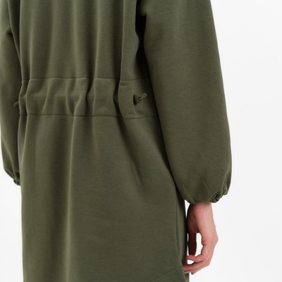 Платье с кулиской мини женское MINAKU: Casual Collection, хаки, размер 42