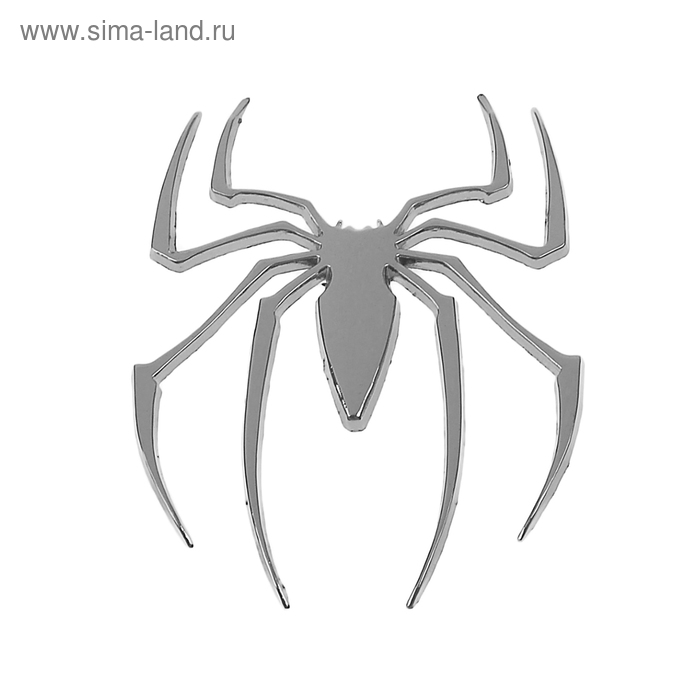 Наклейка декоративная на автомобиль "Паук", серебро - Фото 1