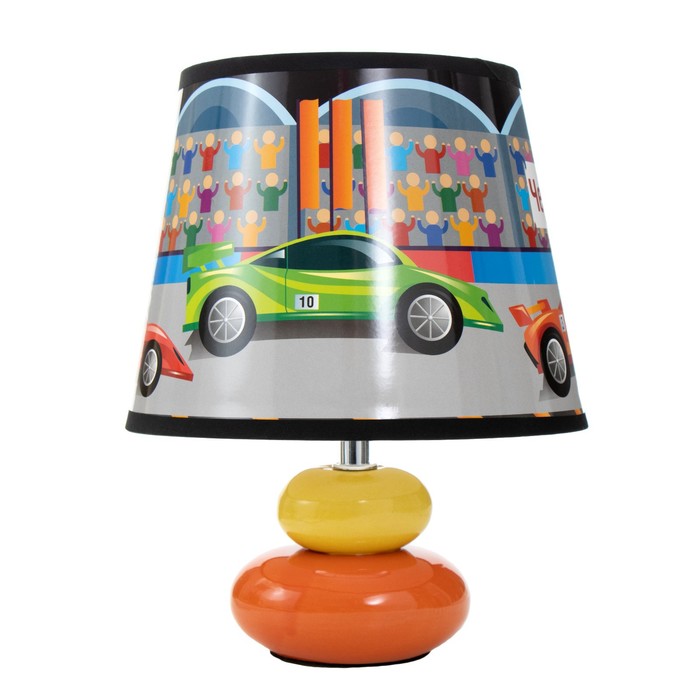 Настольная лампа "Гоночные машины" Е14 15Вт оранжево-зеленый RISALUX - фото 1906271261