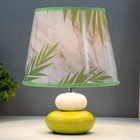 Настольная лампа с абажуром RISALUX «Листья», Е14, 15 Вт, бело-зелёный - фото 30870230