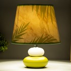Настольная лампа с абажуром RISALUX «Листья», Е14, 15 Вт, бело-зелёный - фото 30870231