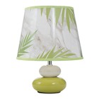 Настольная лампа с абажуром RISALUX «Листья», Е14, 15 Вт, бело-зелёный - фото 30870236