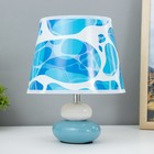 Настольная лампа "Морская волна" Е14 15Вт бело-голубой RISALUX - фото 108795923