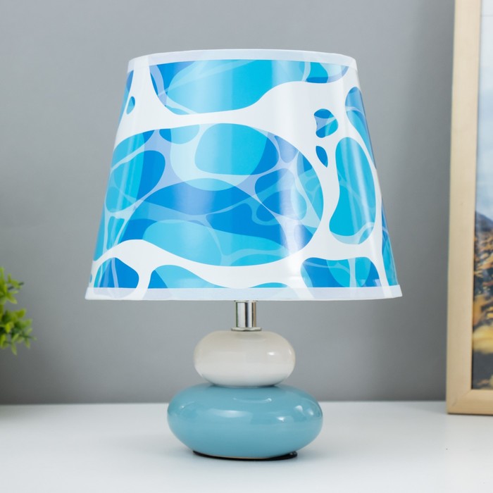 Настольная лампа &quot;Морская волна&quot; Е14 15Вт бело-голубой RISALUX
