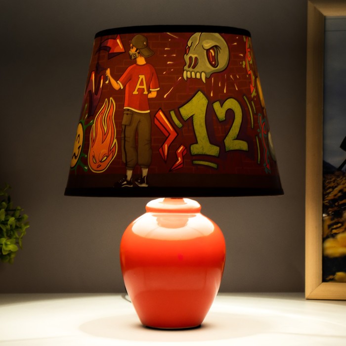 Настольная лампа "Граффити" Е14 15Вт красный RISALUX - фото 1926692971