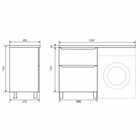 Тумба напольная Uperwood, под стиральную машину Uperwood Tanos 60, 2 ящика, цвет белый - Фото 3