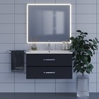 Тумба с раковиной Uperwood Foster 90 см, подвесная, черная - Фото 2