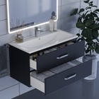 Тумба с раковиной Uperwood Foster 90 см, подвесная, черная - Фото 4