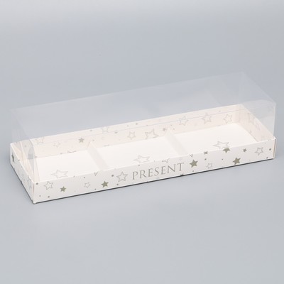Коробка кондитерская для муссовых пирожных «Звёздочки», 27 х 8.6 х 6.5 см
