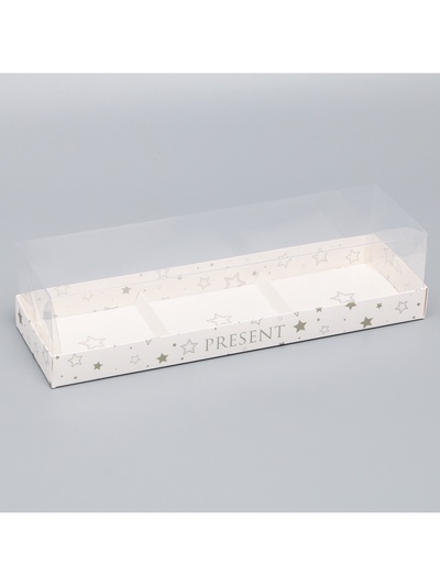 Коробка кондитерская для муссовых пирожных «Звёздочки», 27×8.6×6.5 см