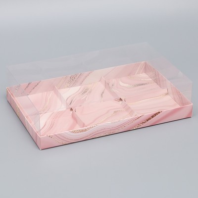 Коробка кондитерская для муссовых пирожных «Мрамор», 27 х 17.8 х 6.5 см