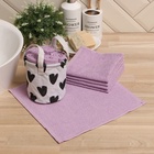 Салфетки махровые декоративные «Этель. Сердечки», 5 шт., 30×30 см, хлопок 100%, сиреневые - Фото 3