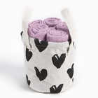 Салфетки махровые декоративные «Этель. Сердечки», 5 шт., 30×30 см, хлопок 100%, сиреневые - Фото 7