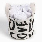 Набор махровых декоративных салфеток «Этель» Love, 30×30 см - 5 шт., хлопок 100%, белый - Фото 5