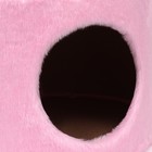 Домик для кошек с когтеточкой круглый, джут, 35 х 35 х 64 см, розовый - фото 8530846