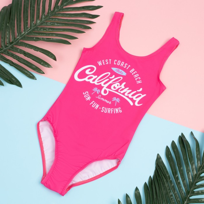 Купальник детский слитный KAFTAN «Пляж», рост 122-128 см, розовый