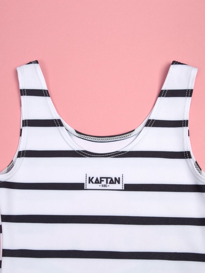 Купальник детский в полоску KAFTAN, рост 134-140 см, белый/черный