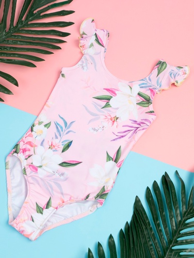 Купальник детский KAFTAN Flowers, рост 98-104 см, розовый