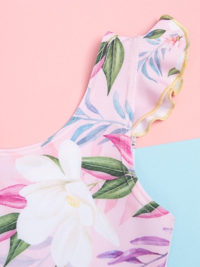 Купальник детский KAFTAN Flowers, рост 98-104 см, розовый
