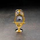 Сувенир "Сова", 9х5х3 см, с кристаллами - фото 6911934