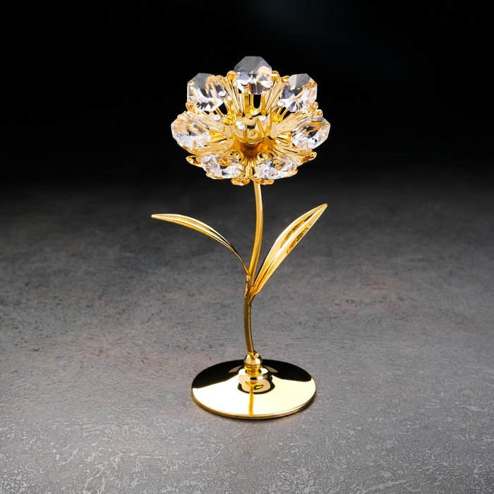 Сувенир "Цветок", 13х5х5 см ,с кристаллами