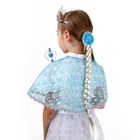 Карнавальный набор: пелерина со снежинками, ободок с косой, палочка, рост 104–128 см - фото 22214910