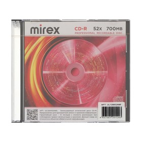 Диск CD-R Mirex Brand, 52x, 700 Мб, Slim,  набор 5 шт 9687180