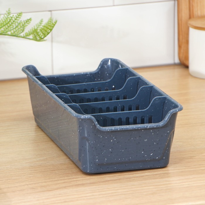 Органайзер для специй STONE, 5 секций, цвет темный камень - Фото 1