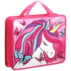 Папка пластиковая с ручками А4, на молнии, 7.5×33×26 см, «Минни Маус и единорог» - Фото 4