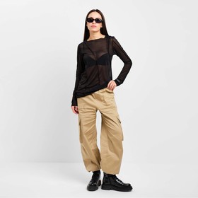 Лонгслив сетка женский MIST, размер 44, чёрный