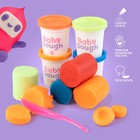 Тесто для лепки BabyDough, набор 4 цвета (синий, нежно-зеленый, красный, оранжевый) 9662584 - фото 1601163